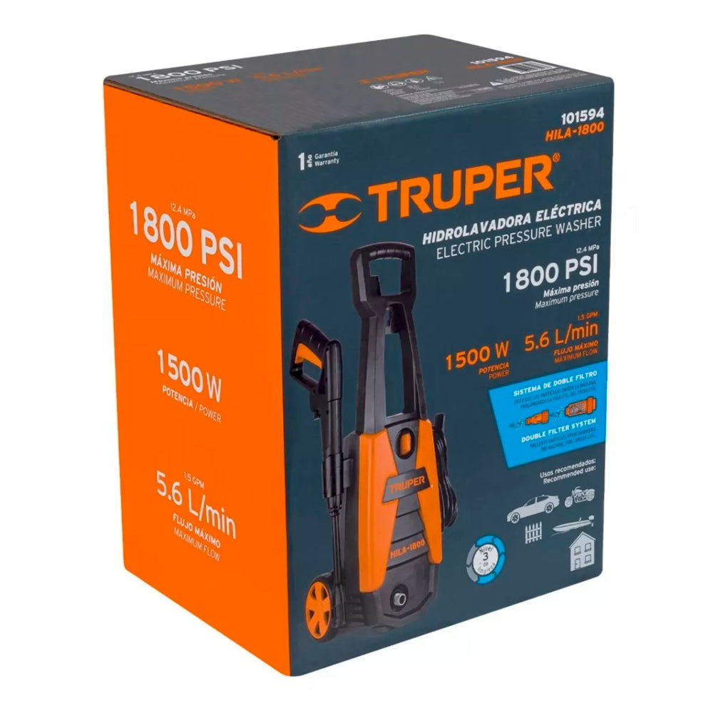 TRUPER HIDROLAVADORA ELECTRICA DE ALTA PREISION 1800 PSI 101594