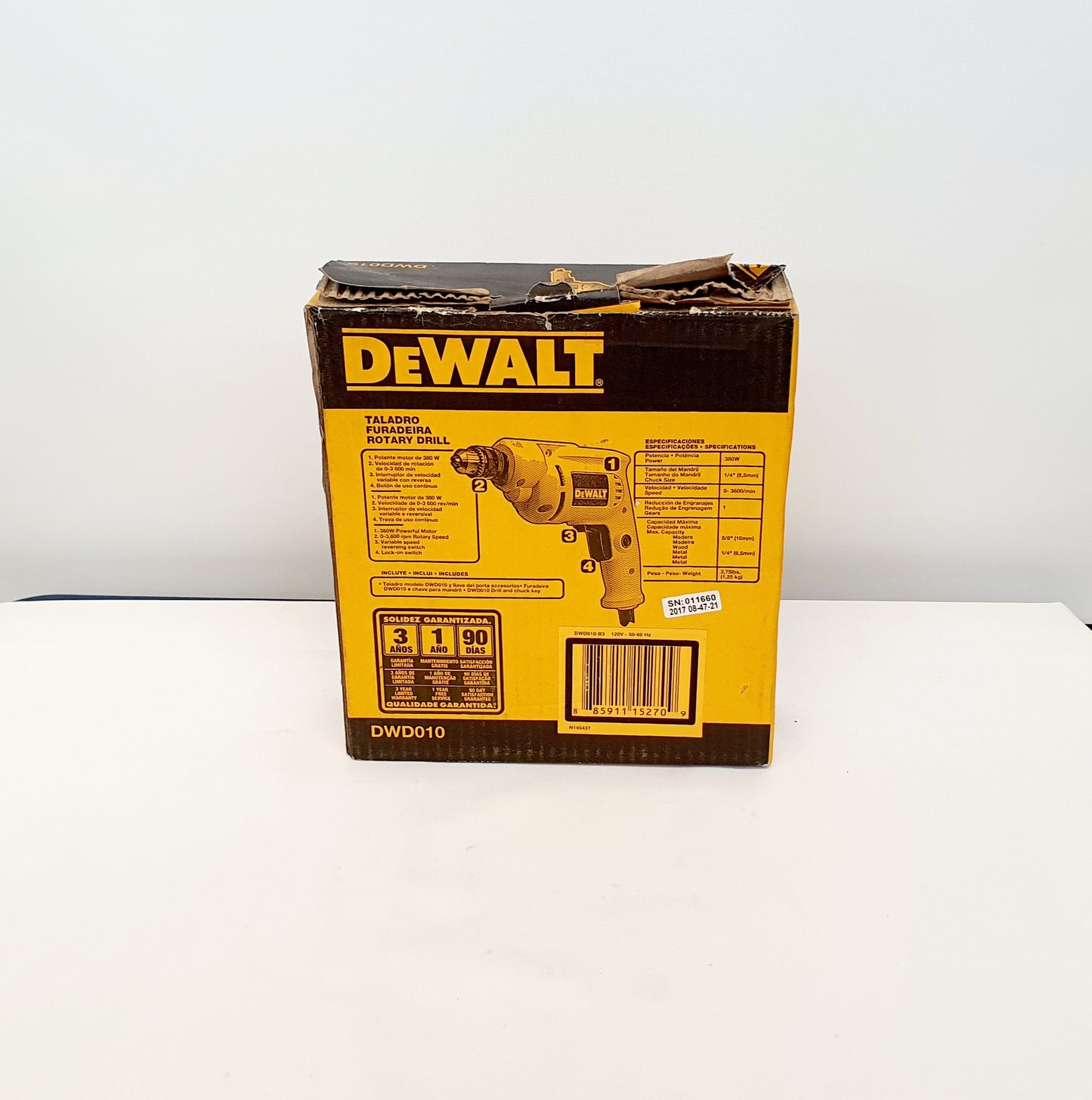 DEWALT TALADRO DE ROTACION 1/4" DWD010