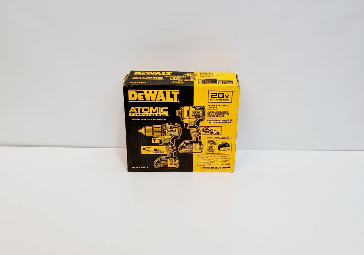 DEWALT COMBO TALADRO INALAMBRICO 1/2" Y ATORNILLADOR DE IMPACTO ATOMIC 20V DCK278C2