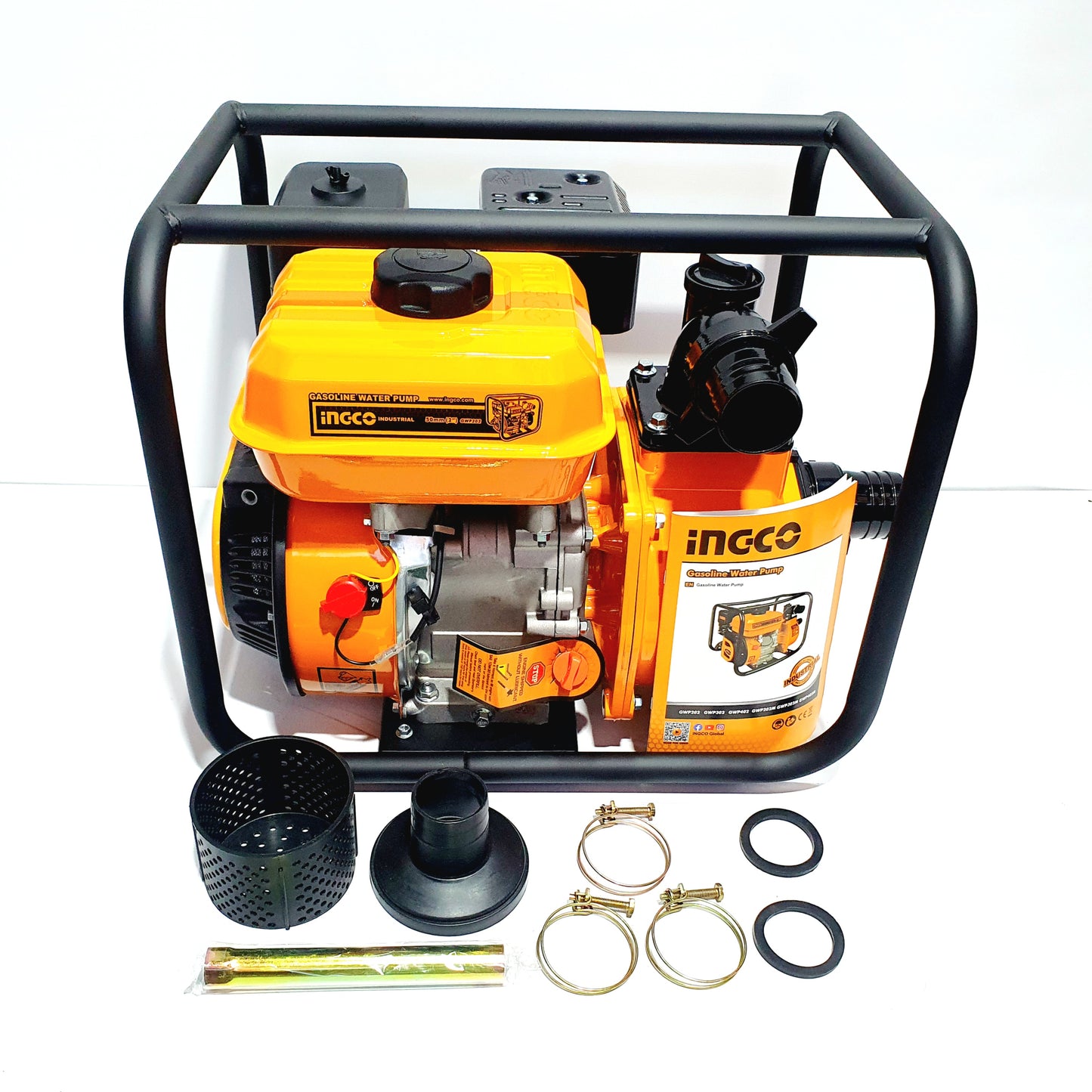 INGCO MOTOMBOMBA A GASOLINA DIAM 2'' 550L/MIN 28MTS ALTURA 8MTS SUCCION 7HP 208CC 3,6L GWP202
