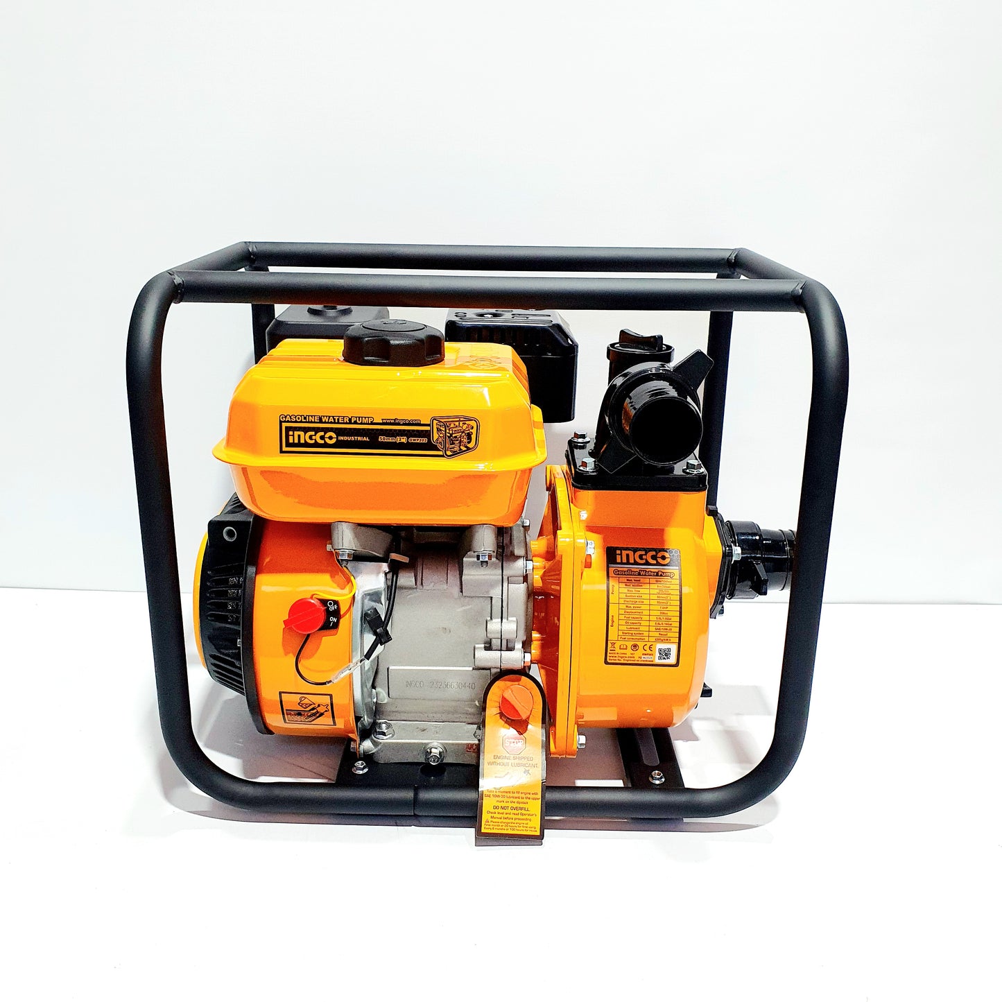 INGCO MOTOMBOMBA A GASOLINA DIAM 2'' 550L/MIN 28MTS ALTURA 8MTS SUCCION 7HP 208CC 3,6L GWP202
