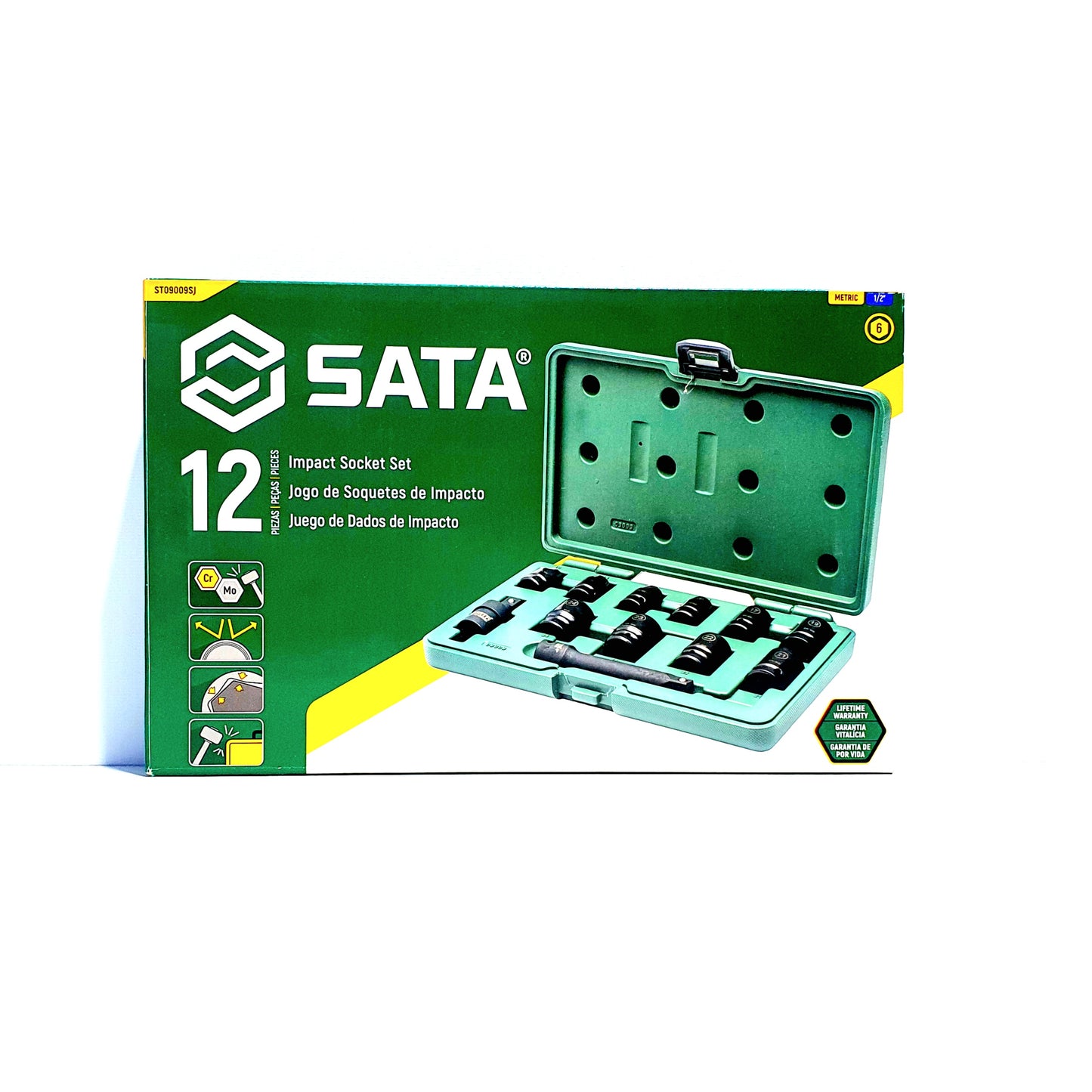 SATA JUEGO DE DADOS DE IMPACTO 12 PIEZAS ST09009SJ