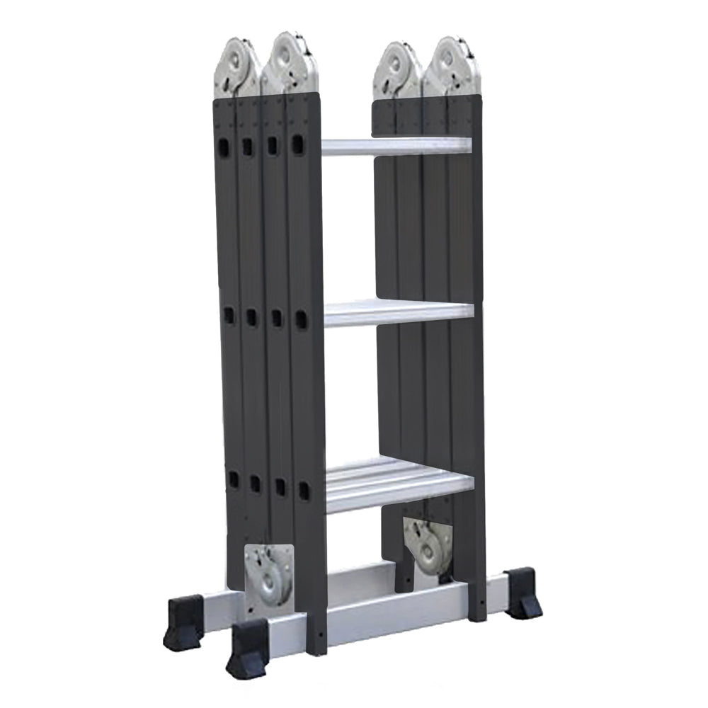 ESCALERA MULTIPOSICIONES 12 PASOS NEGRA HT3135