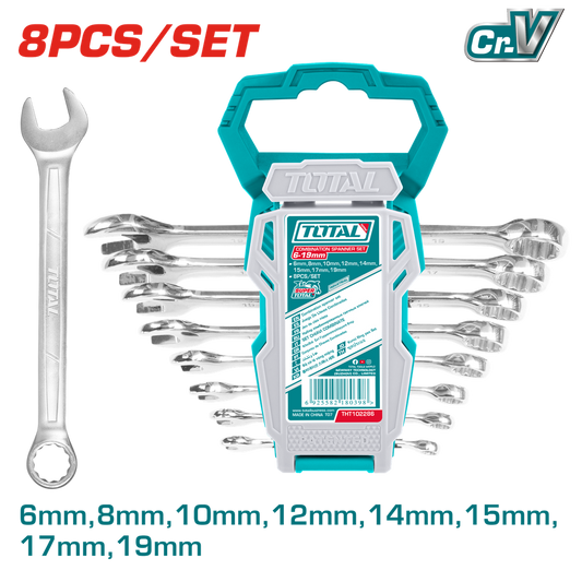 TOTAL JUEGO DE LLAVES COMBINADAS 8 PIEZAS THT102286