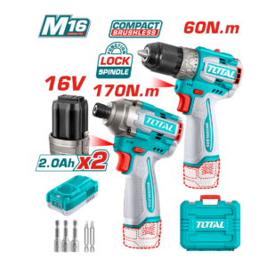 TOTAL COMBO TALADRO Y ATORNILLADOR DE IMPACTO 16V UTOSLI240968