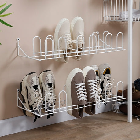 ZAPATERO DE PARED 6 PARES 180200 BLANCO Y METALIZADO