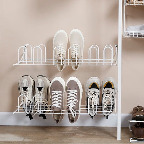 ZAPATERO DE PARED 6 PARES 180200 BLANCO Y METALIZADO