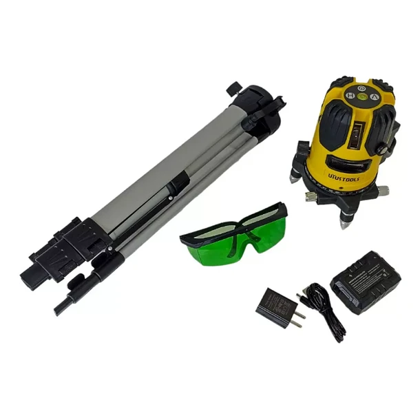 UYUSTOOLS NIVEL LASER CILINDRICO 5 RAYOS VERDE 20M 1.5MM/7M NLC50