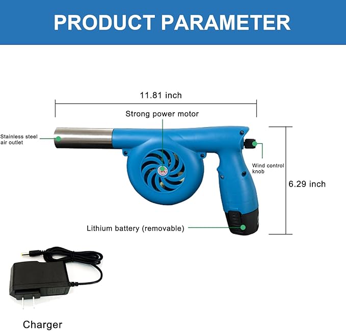 VENTILADOR SOPLADOR PARA ESTUFA DE ACEITE QUEMADO INALAMBRICO 12V