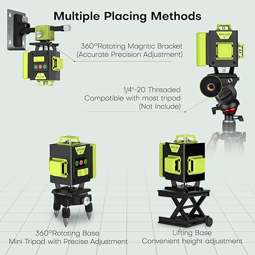 Nivel láser de 16 líneas autonivelante, 4 x 360°