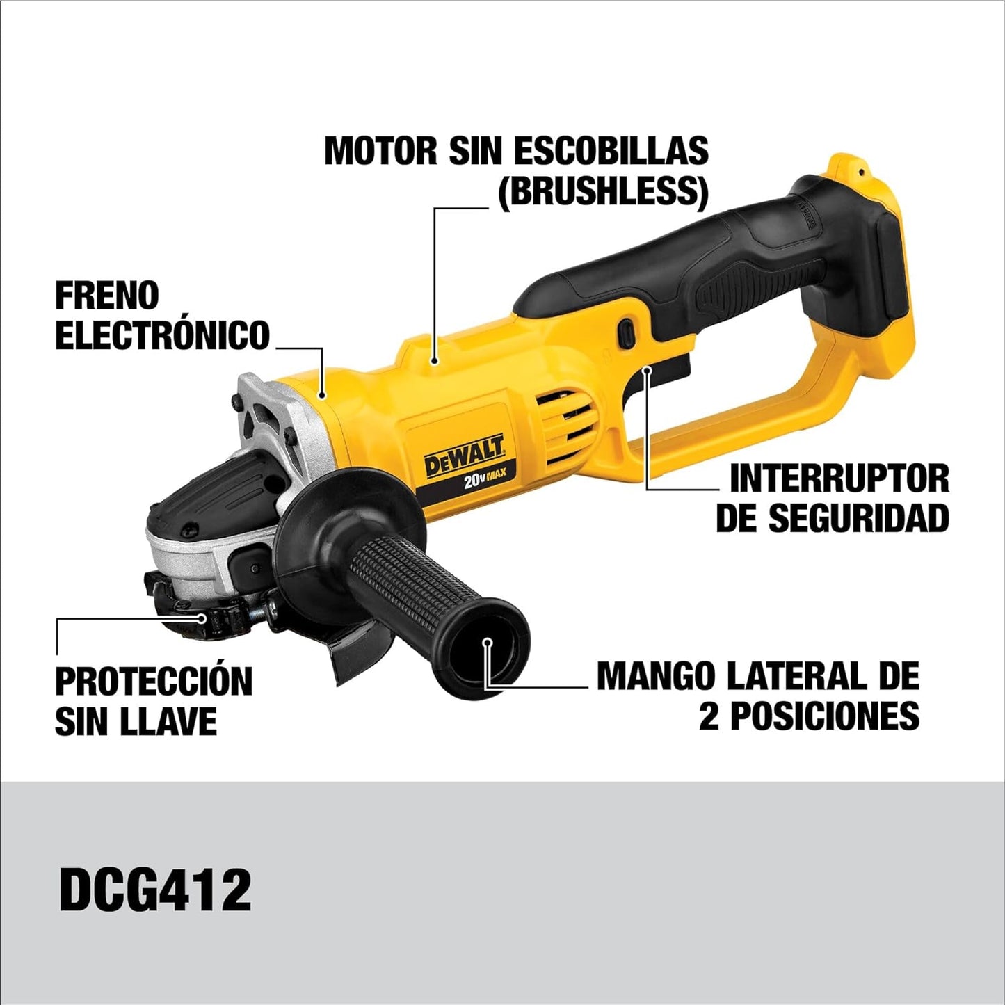 DEWALT PULIDORA INALAMBRICA 4-1/2" 20V DCG412B