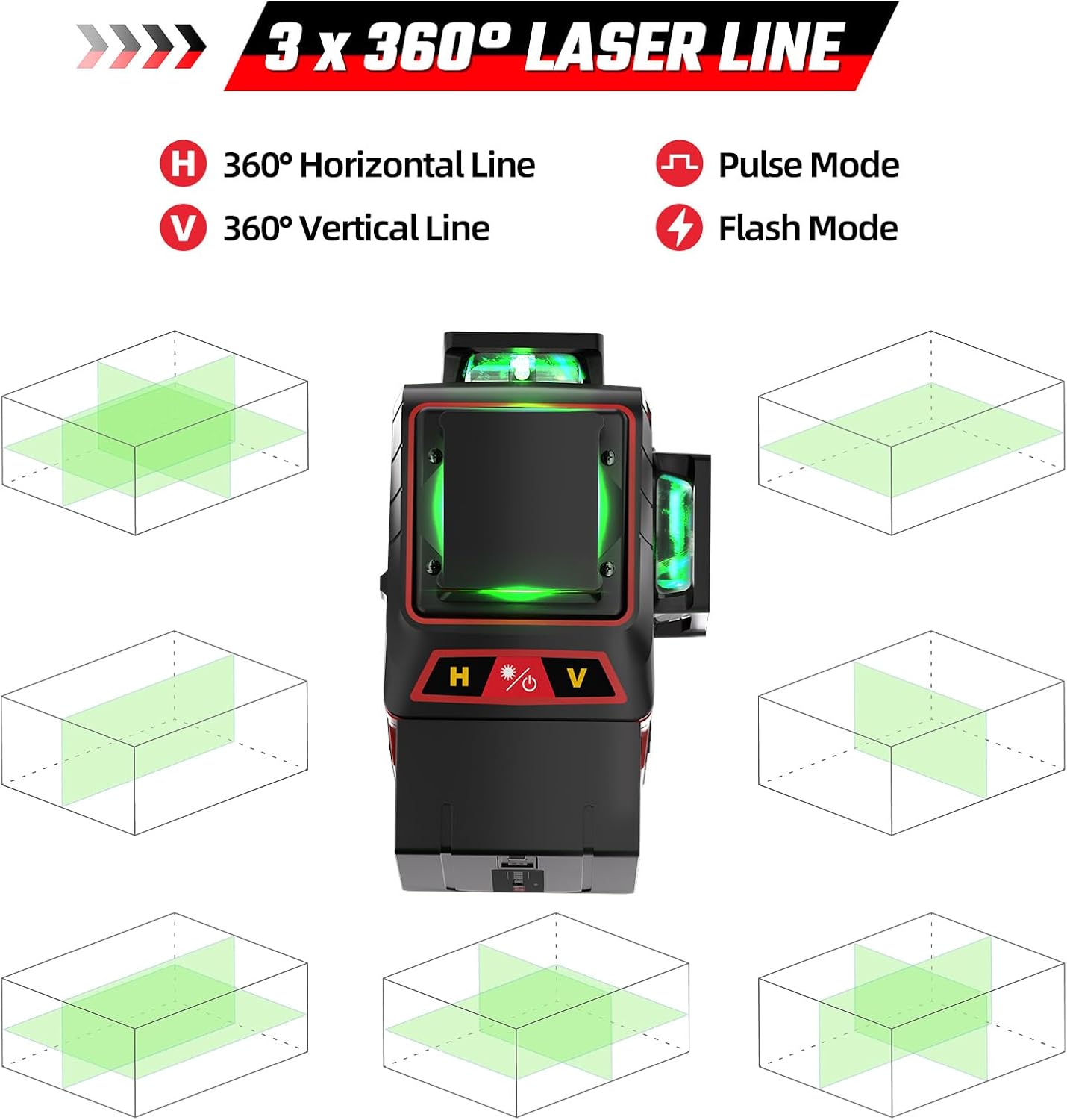 NIVEL LASER 3 x 360° CON TRIPODE