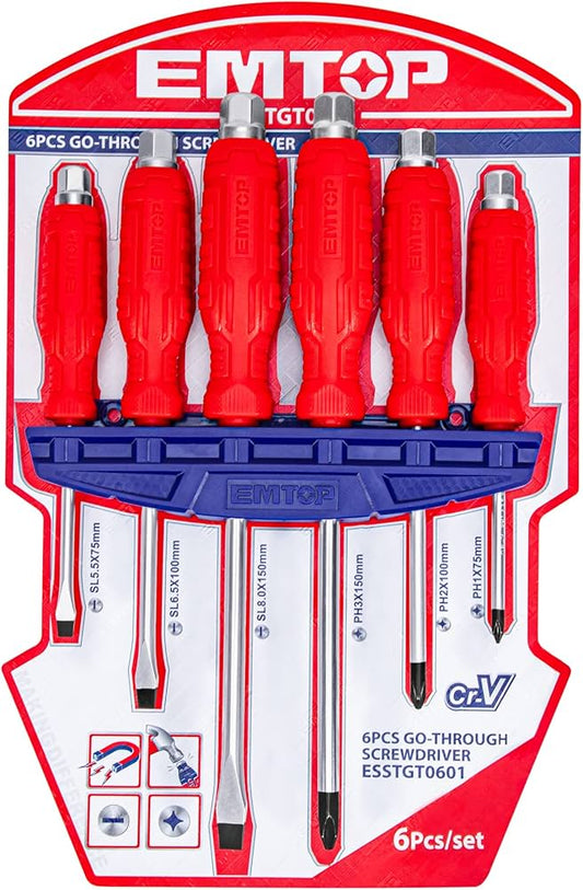 EMTOP JUEGO DESTORNILLADORES DE GOLPE 6 PCZ ESSTGT0601