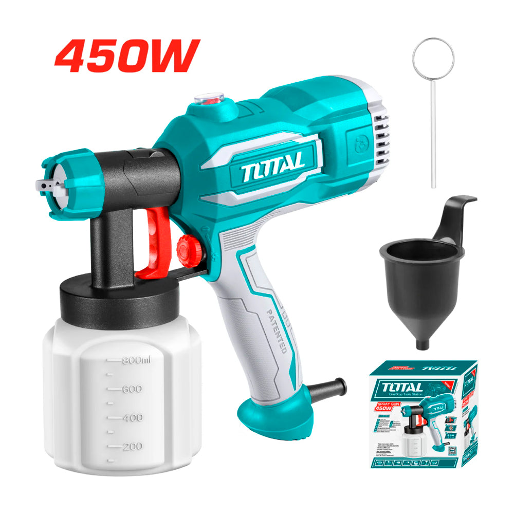 TOTAL PISTOLA PULVERIZADORA DE PINTURA 450W UTT3506