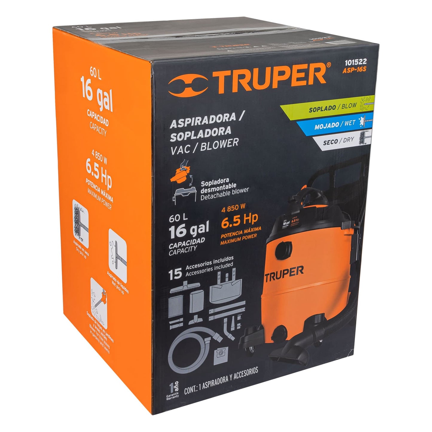 TRUPER ASPIRADORA Y SOPLADORA DE 16 GALONES 101522