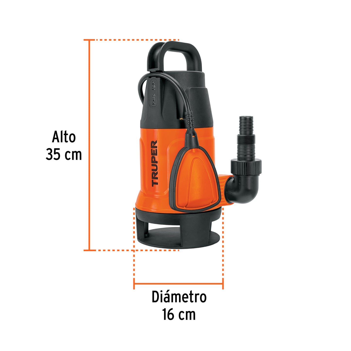 TRUPER BOMBA SUMERGIBLE PARA AGUA SUCIA 1 HP PLASTICA - 12603