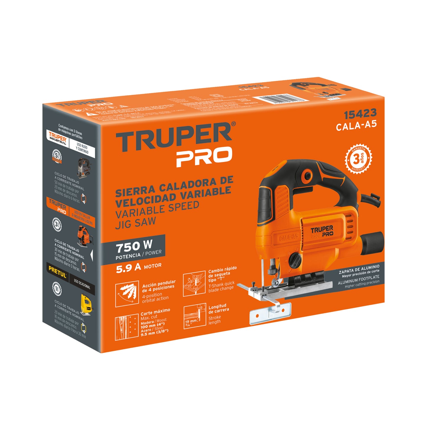 TRUPER SIERRA CALADORA DE VELOCIDAD VARIABLE 750W 15423