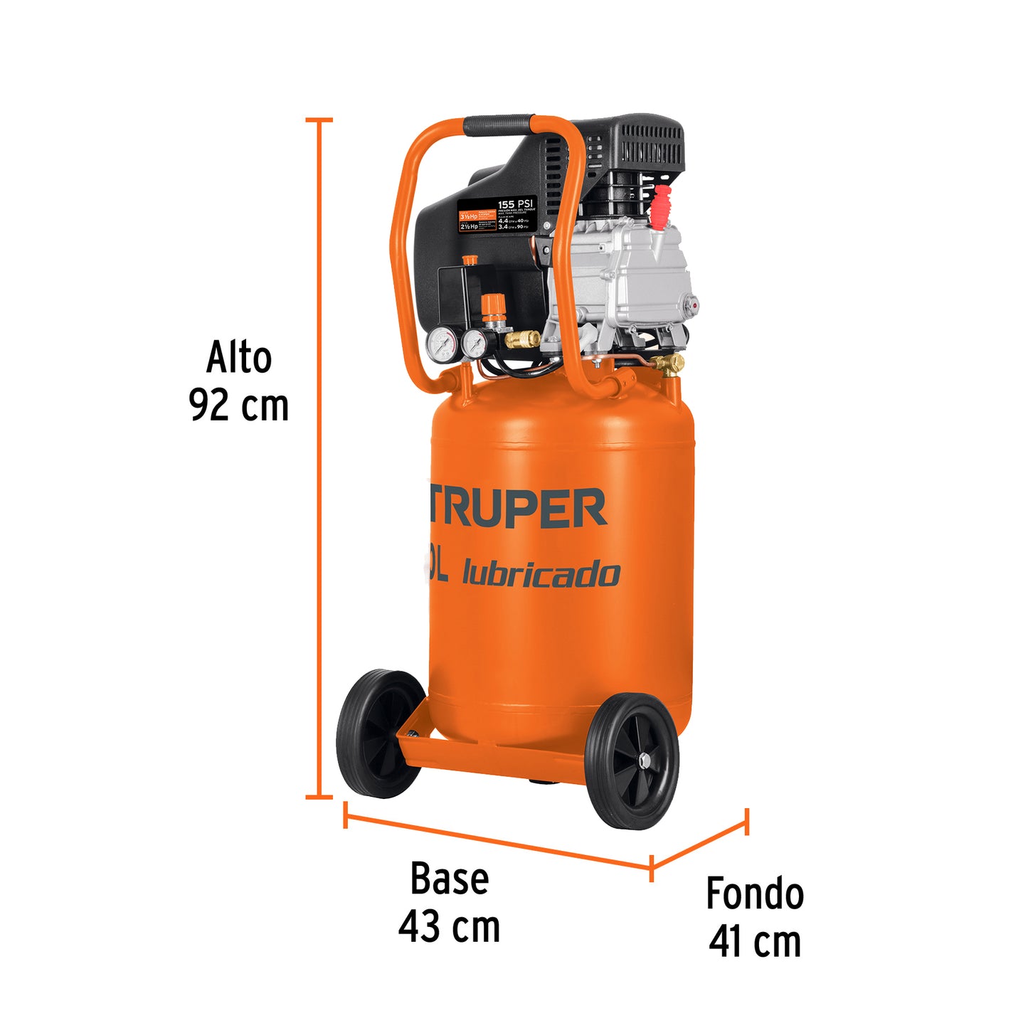 TRUPER COMPRESOR DE AIRE VERTICAL 50 L 3.5 HP 19360