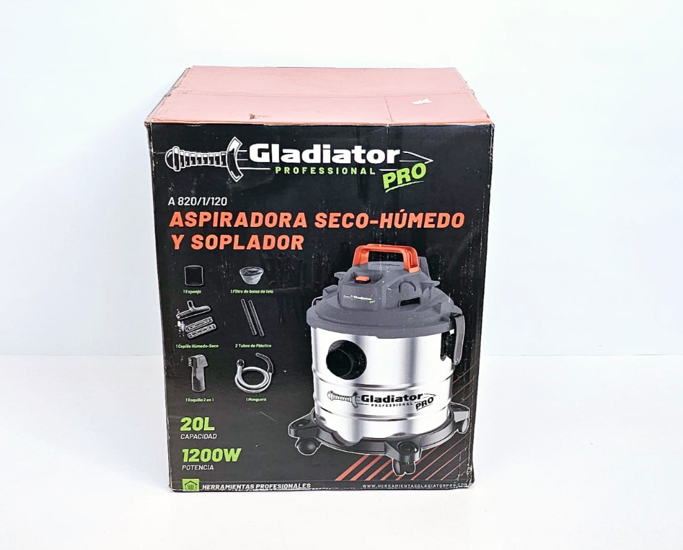 GLADIATOR PRO ASPIRADORA SECO-HUMEDO Y SOPLADOR 20L 1200W A820/1/120