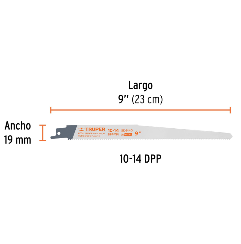 TRUPER SEGUETAS BIMETALICAS PARA SIERRA SABLE 9" X 2 PIEZAS 10791