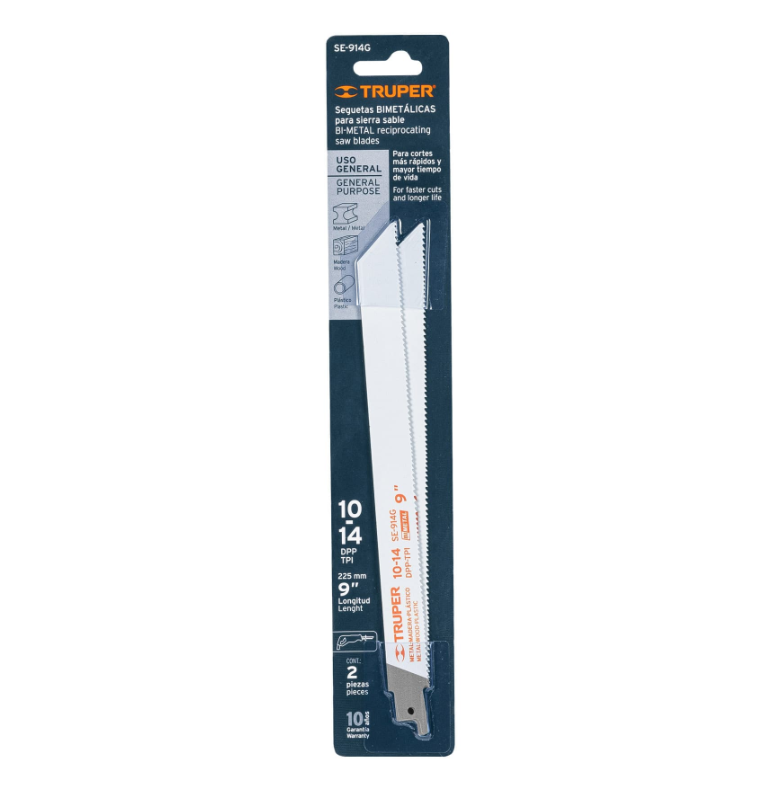 TRUPER SEGUETAS BIMETALICAS PARA SIERRA SABLE 9" X 2 PIEZAS 10791