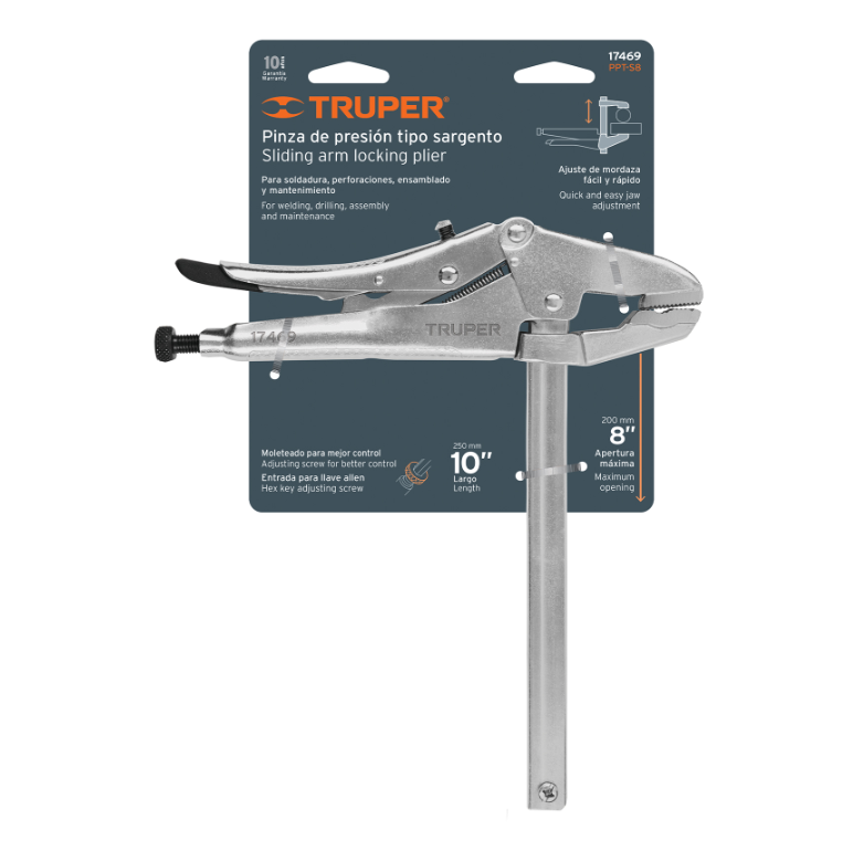 TRUPER PINZA DE PRESION TIPO SARGENTO 8" 17459 PPT-S8