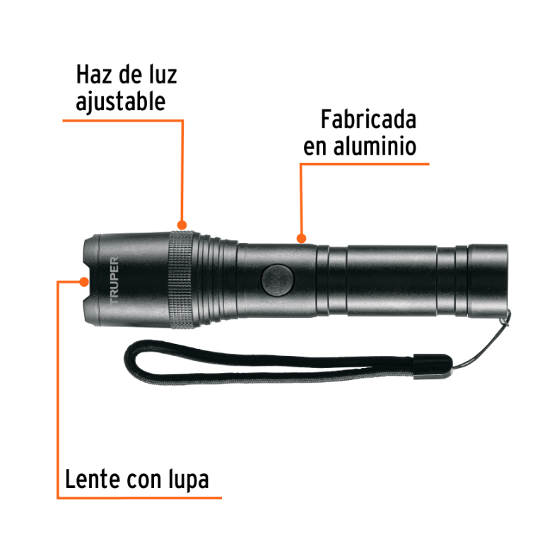 TRUPER LINTERNA ALUMINIO 420 LUMENES RECARGABLE 101330