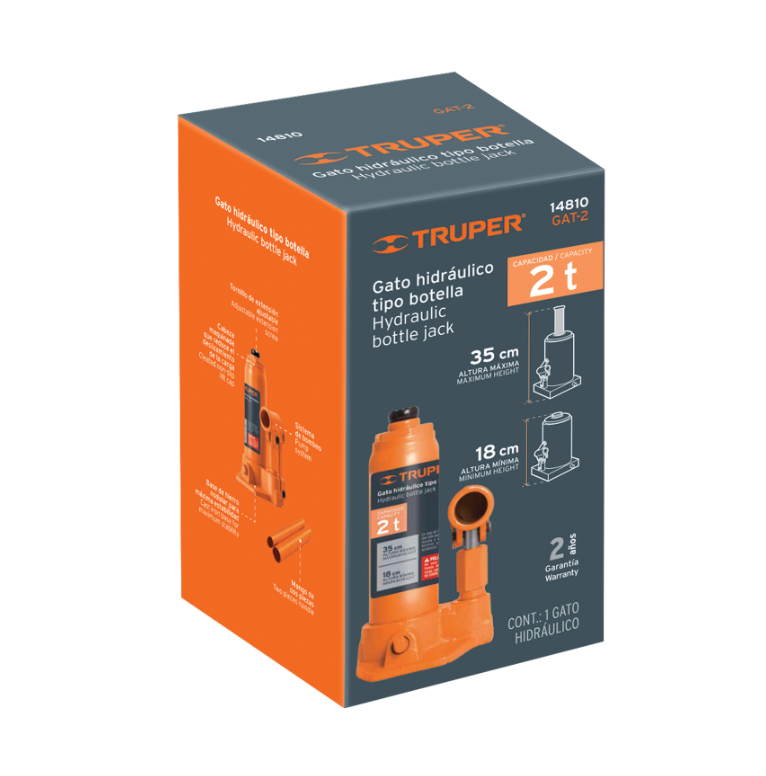 TRUPER GATO HIDRAULICO TIPO BOTELLA 2 TONELADAS 14810