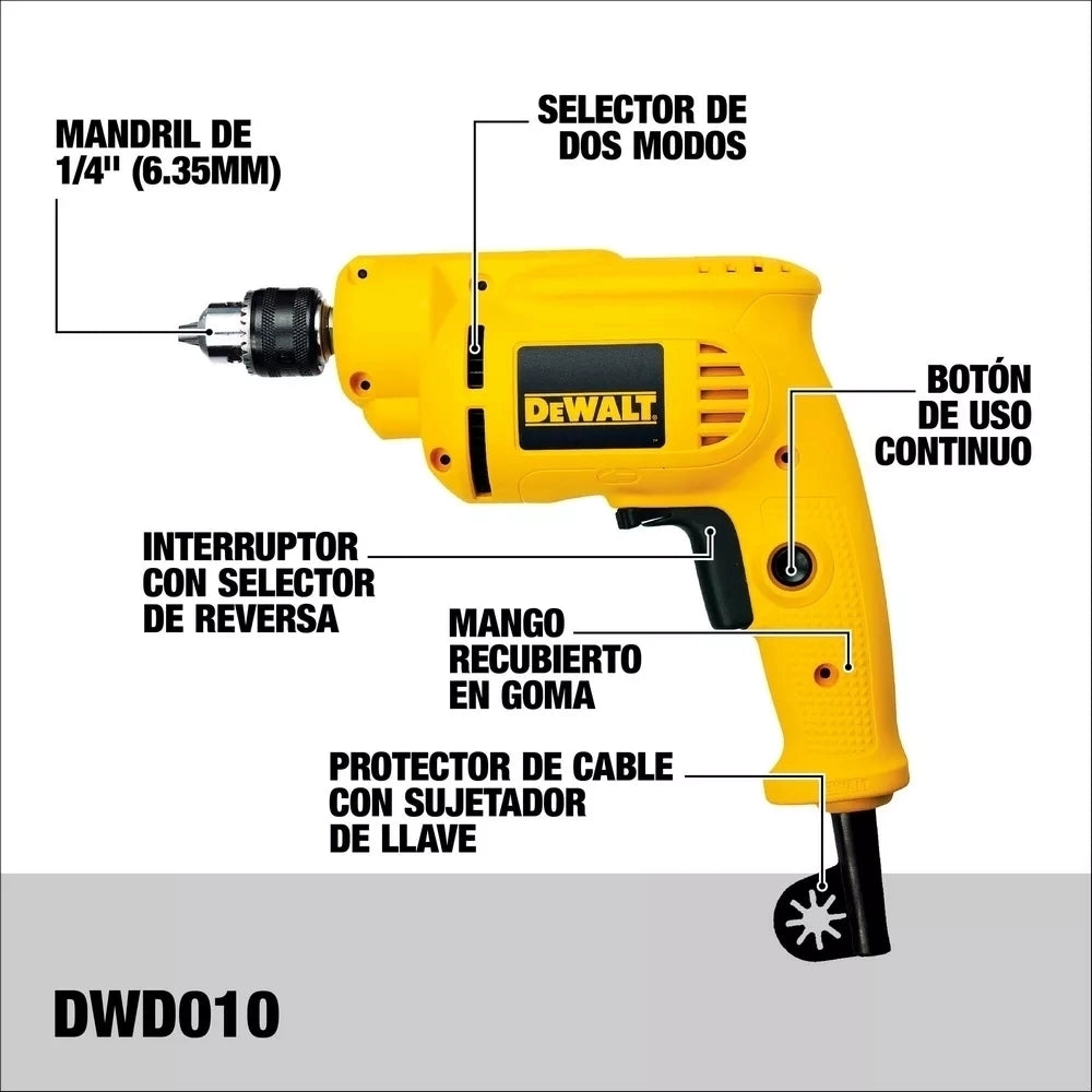 DEWALT TALADRO DE ROTACION 1/4" DWD010