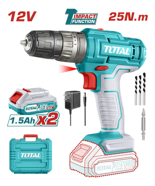 TOTAL TALADRO DE IMPACTO DE ION DE LITIO 12V UTIDLI1228