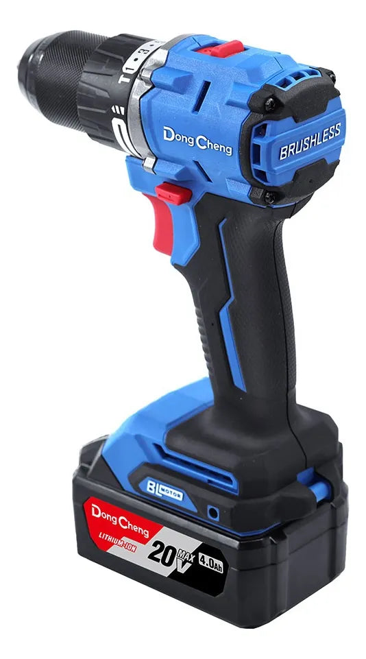 DONG CHENG TALADRO PERCUTOR INALAMBRICO 1/2" BRUSHLESS 20V CON 2 BATERIAS DE 2 AH - DCJZ2060I