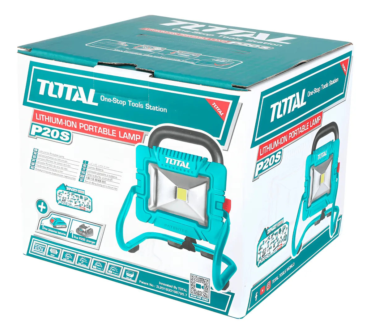 TOTAL LAM´PARA PORTATIL INALAMBRICA 20V TWLI2025