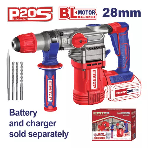 EMTOP ROTOMARTILLO INALAMBRICO 20V ELRH20288