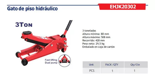 EMTOP GATO HIDRAULICO 3 TON EHJK20302