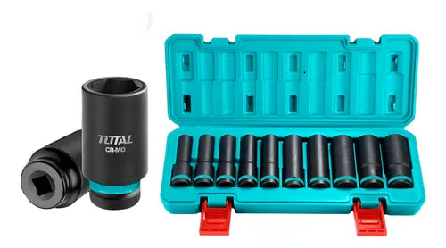 TOTAL JUEGO DE COPAS LARGAS DE IMPACTO 1/2" 10 PCS THKISD12102L