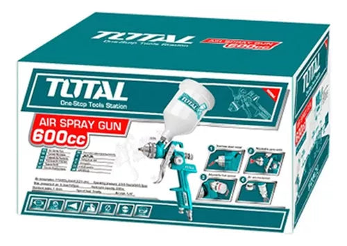 TOTAL AEROGRAFO INDUSTRIAL VASO PLASTICO 600CC BAJA PRESION TAT10601