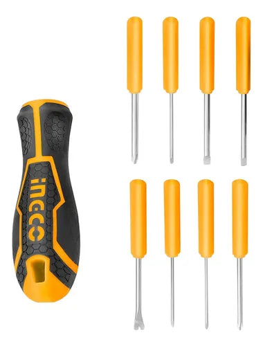 INGCO SET DE 9 PIEZAS DESTORNILLADORES INTERCAMBIABLE AKISD0901