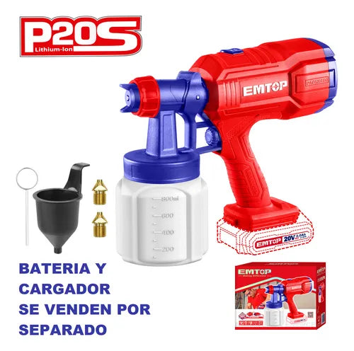 EMTOP PISTOLA PARA PINTAR INALAMBRICA 20V ELSG2003