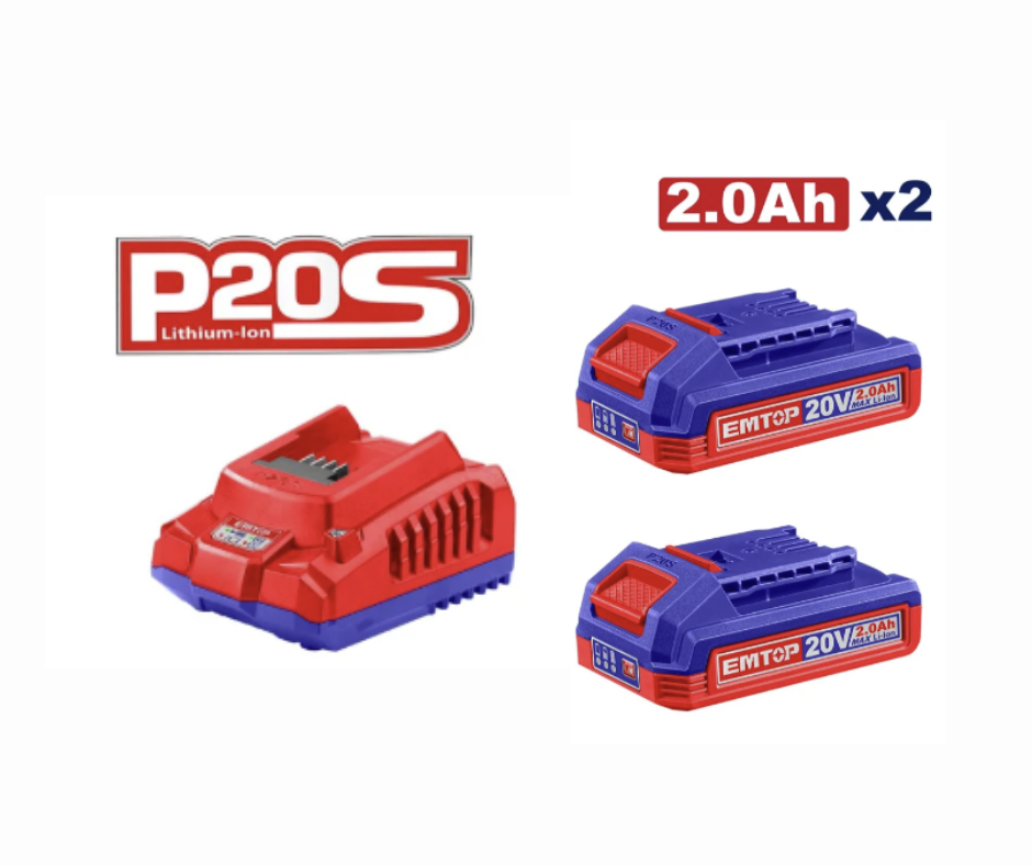 EMTOP JUEGO DE BATERIAS Y CARGADOR 2.0AH ULBCPK2212