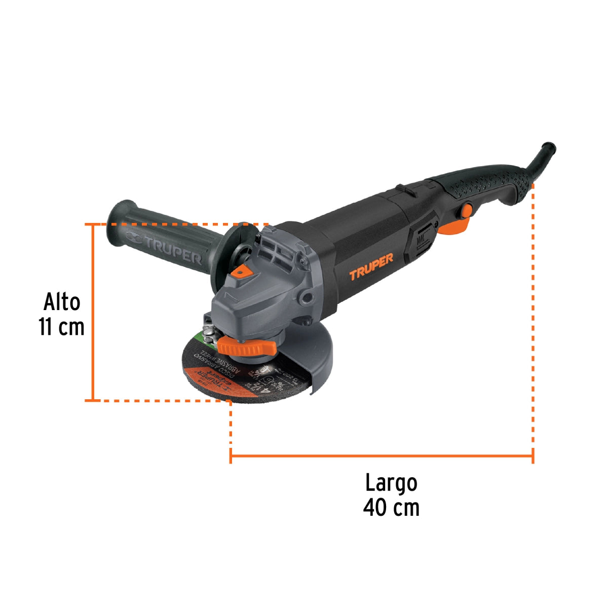 TRUPER ESMERILADORA ANGULAR 4-1/2" 950W INDUSTRIAL 12872