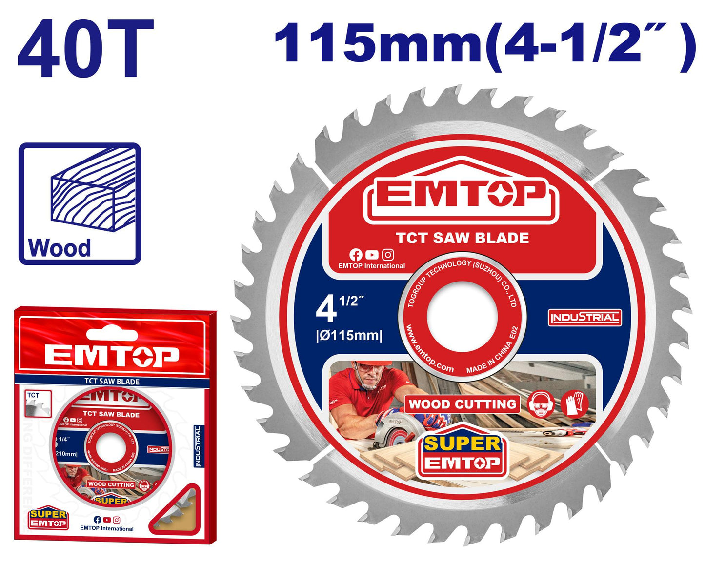EMTOP DISCO DE SIERRA 4-1/2" 40 DIENTES ETCT111555