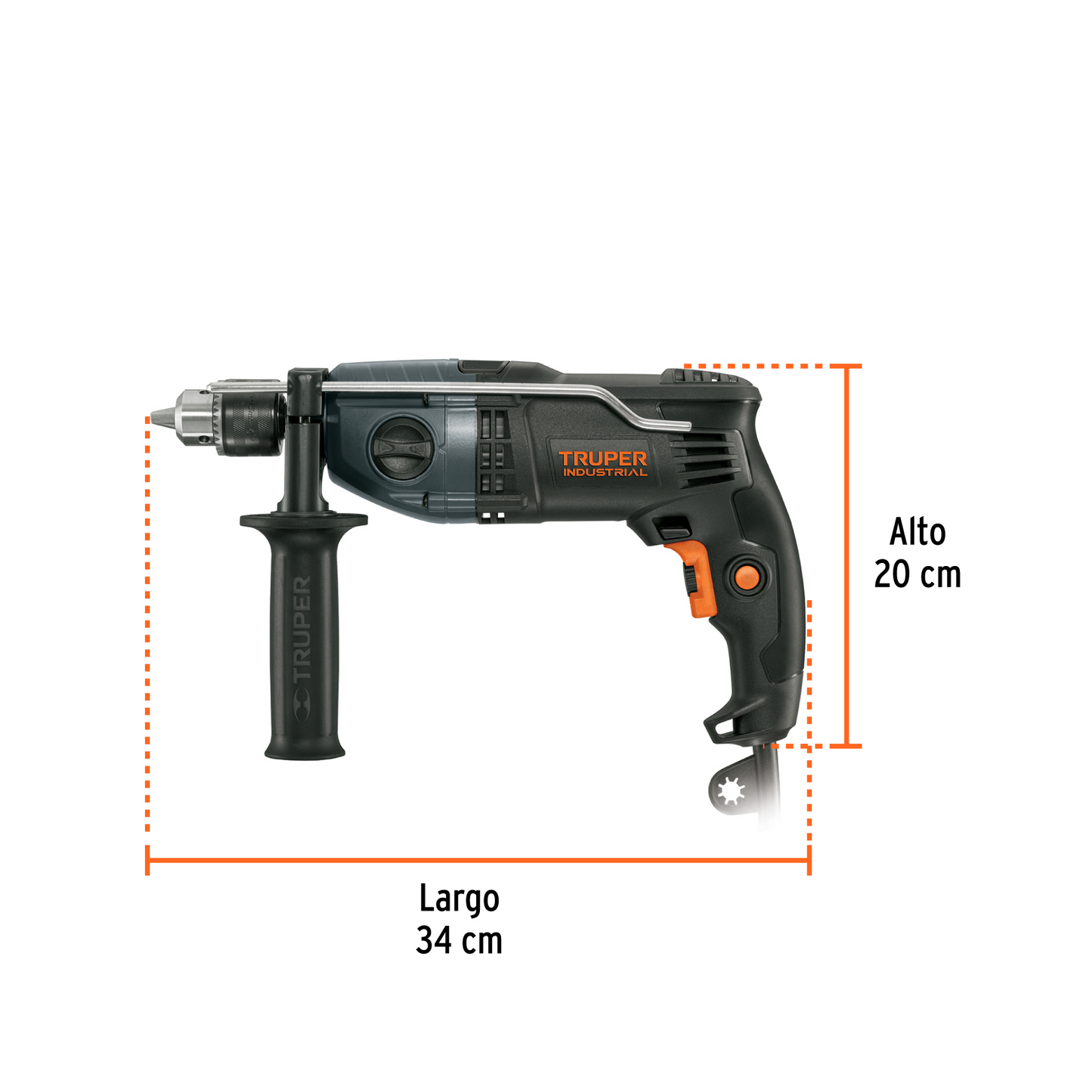 TRUPER TALADRO ROTOMARTILLO INDUSTRIAL 1/2" 900W 19324