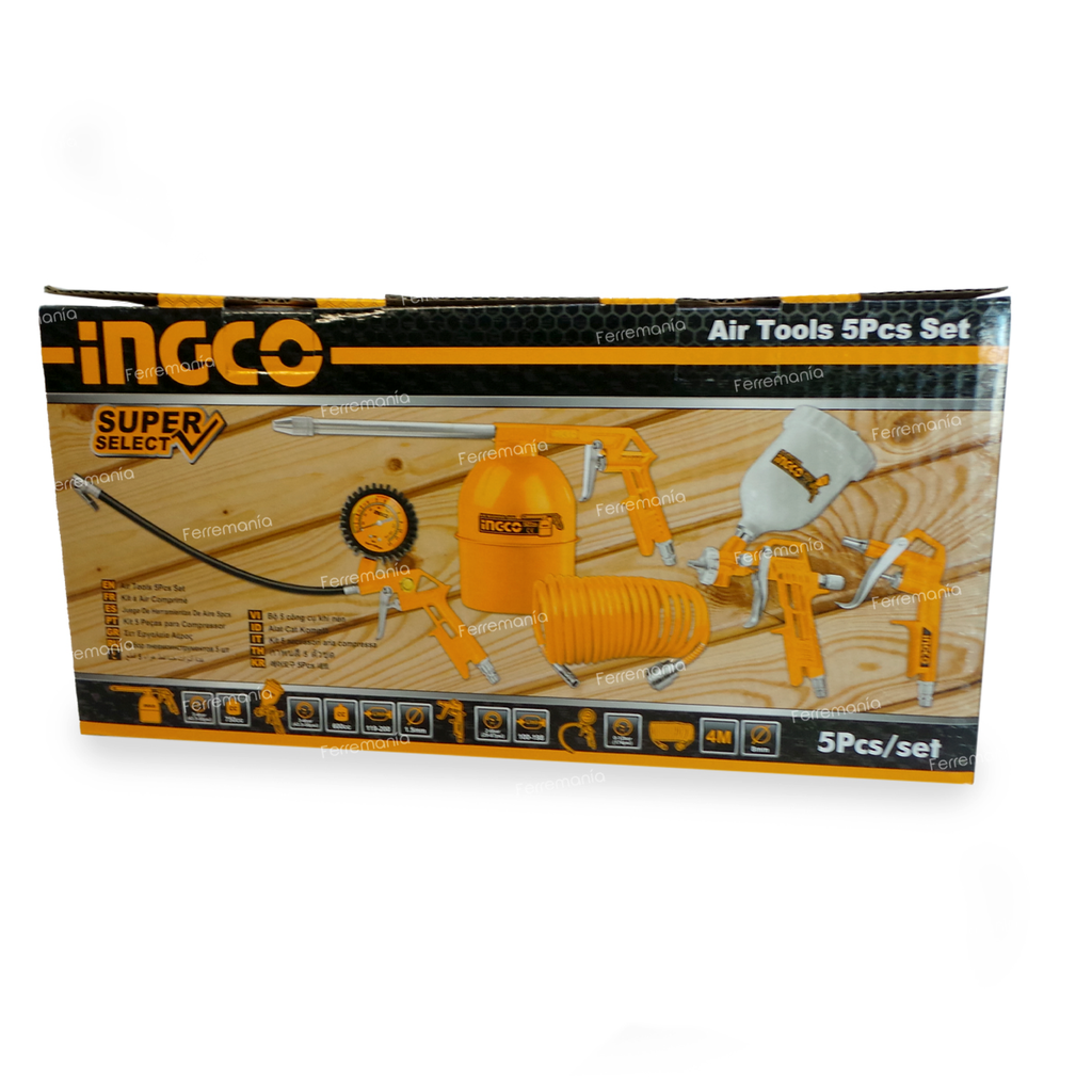 INGCO JUEGO DE HERRAMIENTAS PARA AIRE 5 PCS AKT0053-1