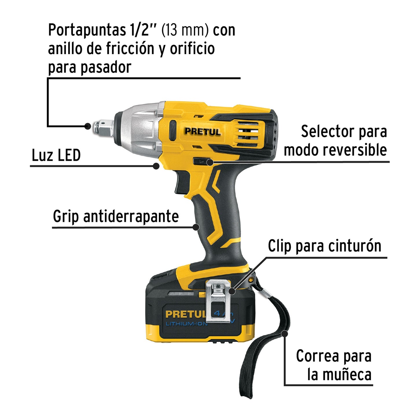 PRETUL PISTOLA DE IMPACTO INALAMBRICA 20V 28268