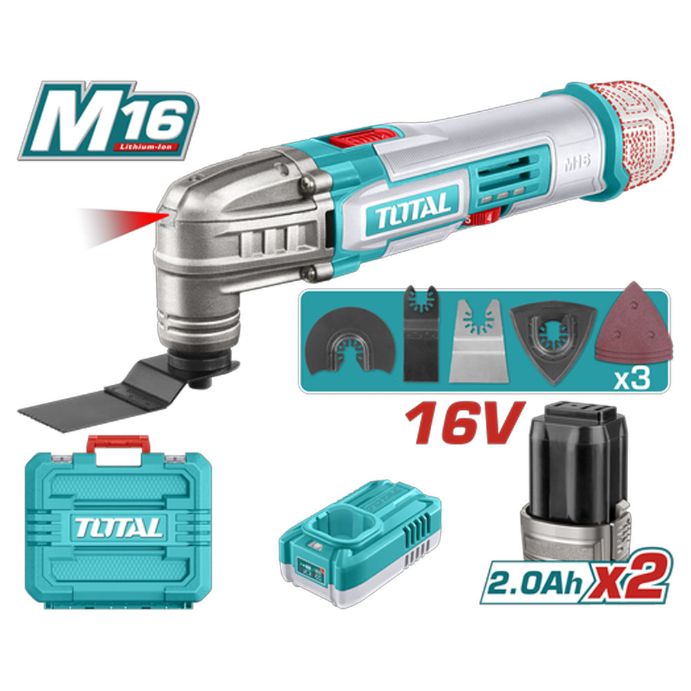 TOTAL MULTIHERRAMIENTA OSCILANTE INALAMBRICA 16V UTMLI16222