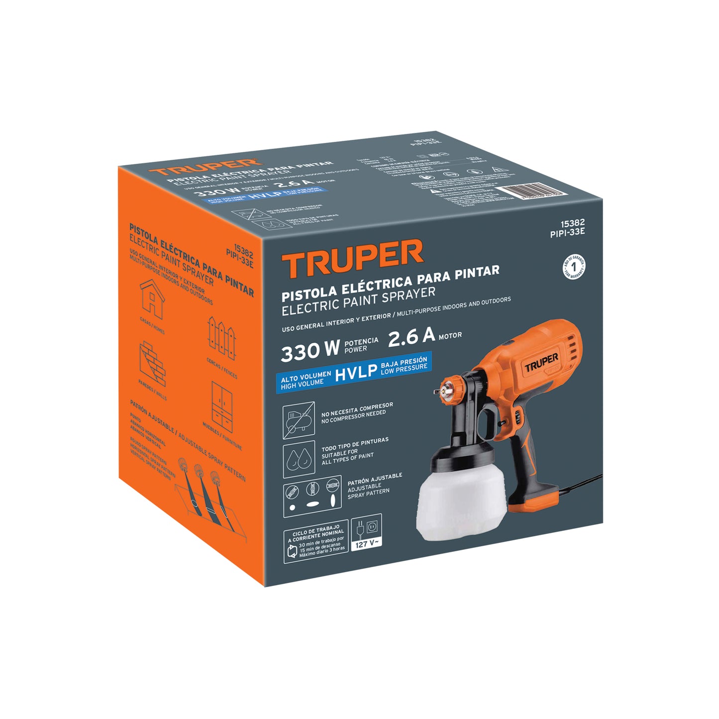 TRUPER PISTOLA ELECTRICA PARA PINTAR 330W 15382