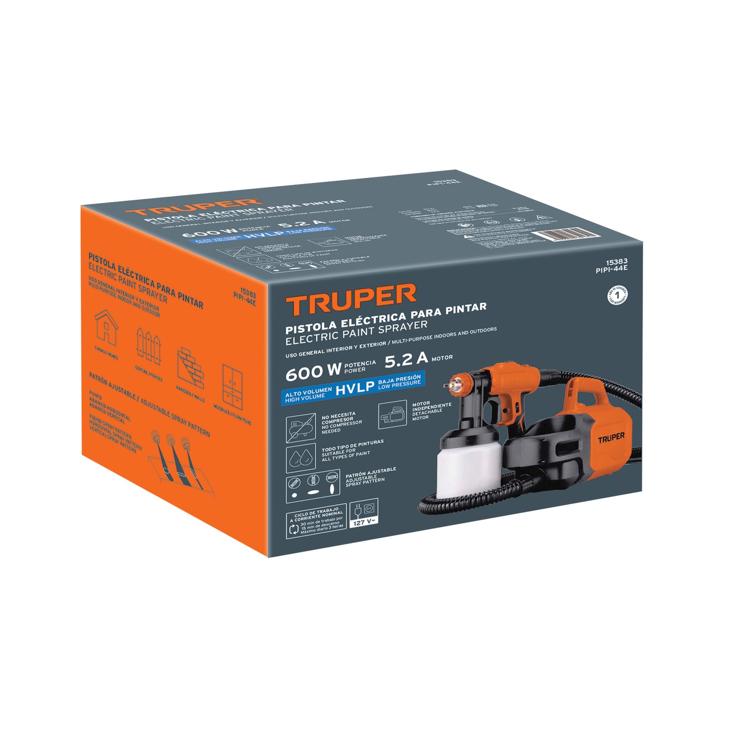 TRUPER PISTOLA ELECTRICA PARA PINTAR 600W- 15383