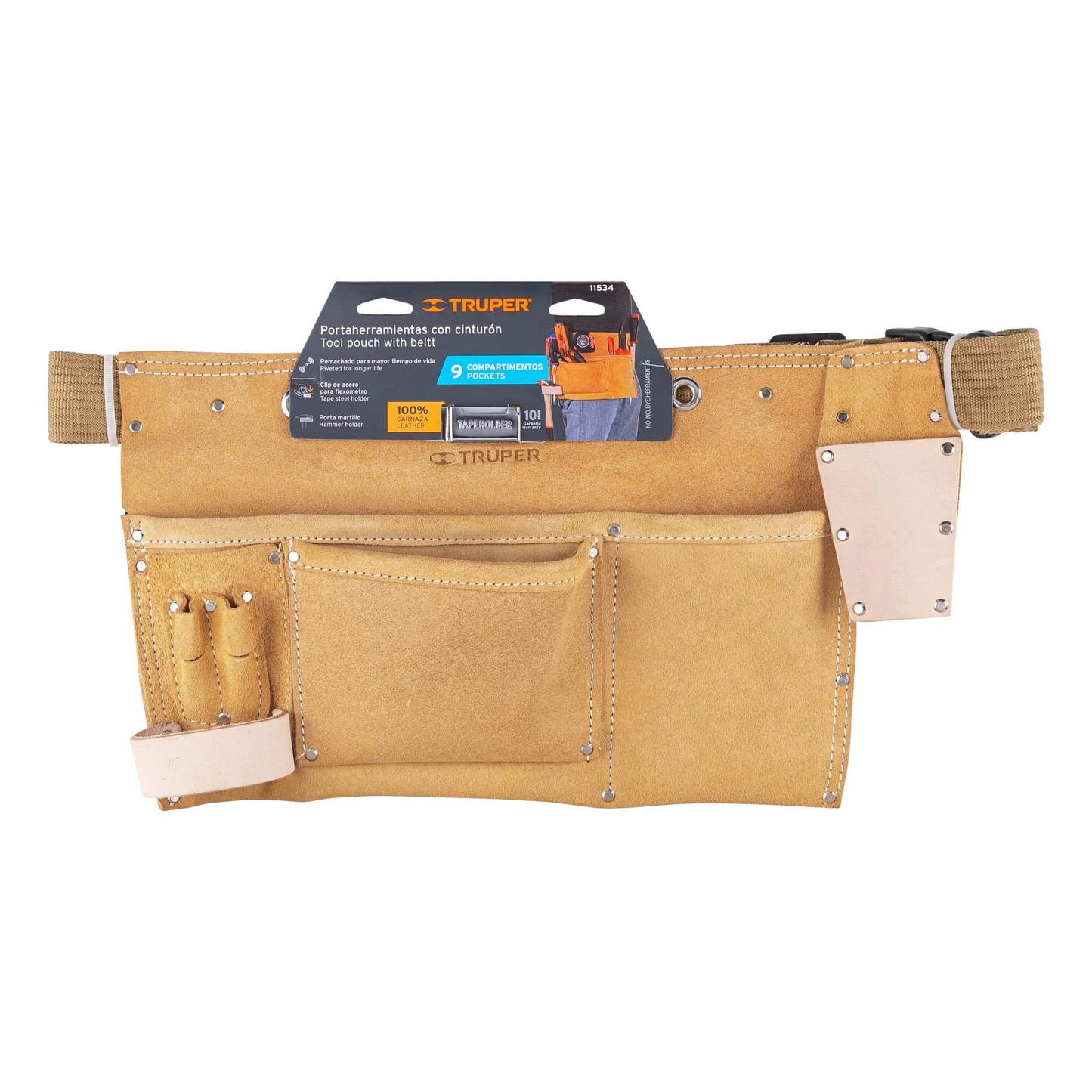 TRUPER PORTA HERRAMIENTAS CON CINTURON 9 COMPARTIMIENTOS 11534