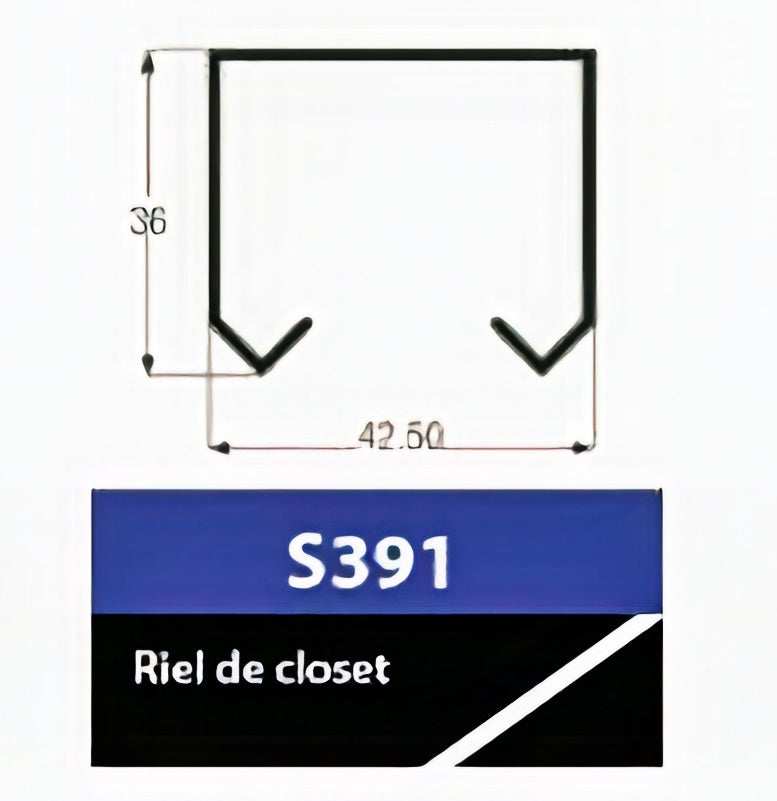 RIEL0391 RIEL CLOSET ALUMINIO - RL003M / CIA-S391
