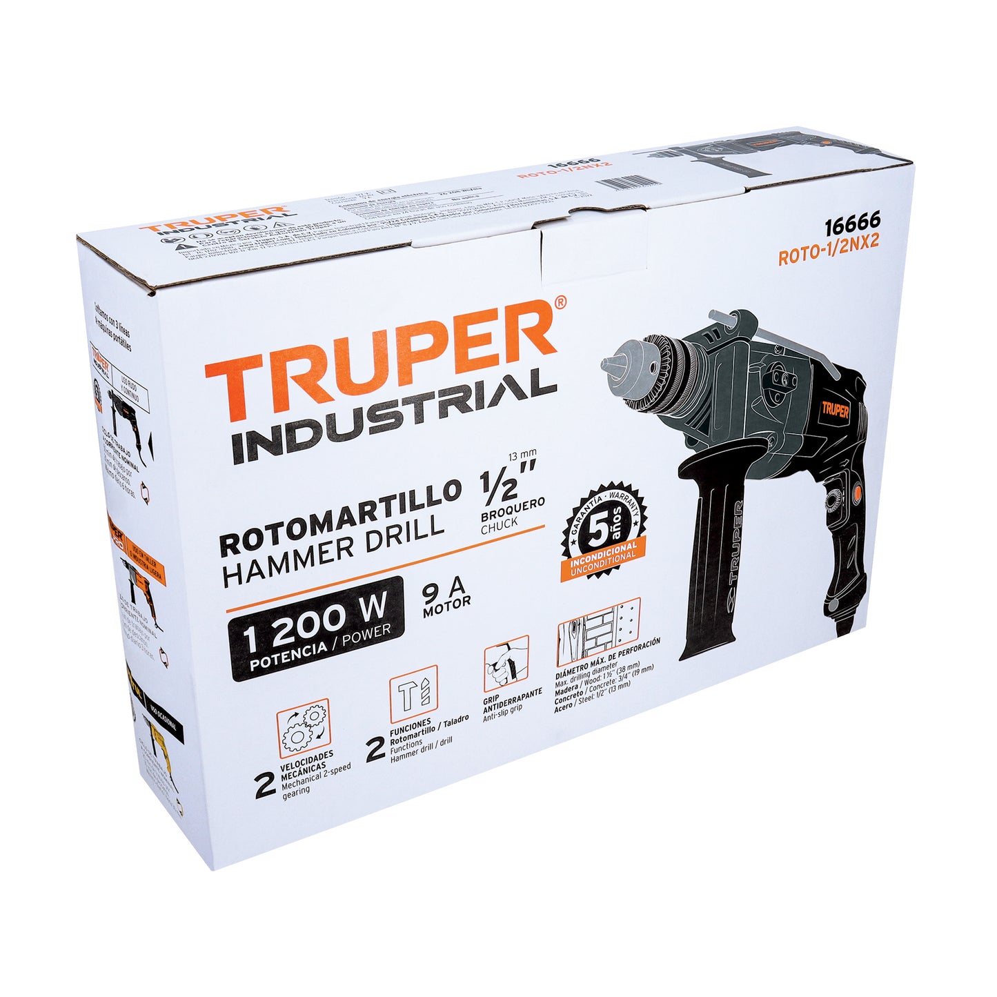 TRUPER INDUSTRIAL ROTOMARTILLO 1/2" 1200W 16666